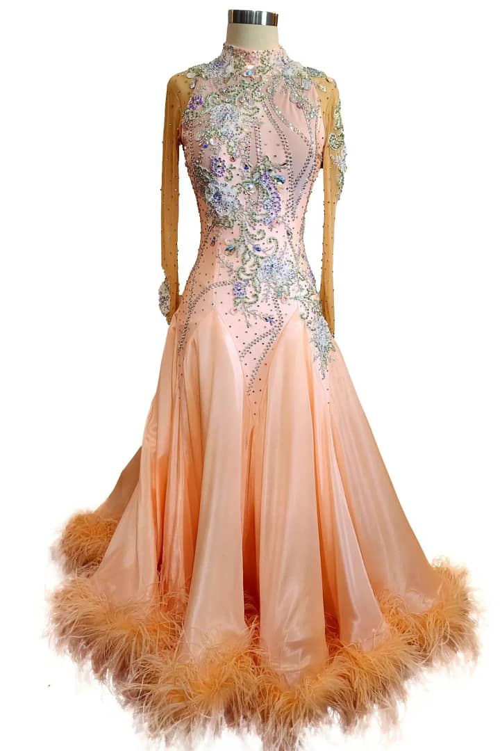 Peach | Cashay Ballroom Dance Dresses
