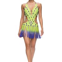 Sunshine Latin dress — full view — full-body view of model wearing the Sunshine Latin dress