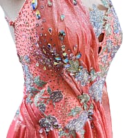 Ziva Ballroom Dress — stonework close-up — AB crystals, floral motifs, and layered rhinestone patterns