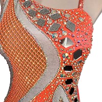 Sola Latin Dress - bodice detail — hand‑applied crystals