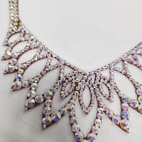 Close-up of clasp and fastening detail on Aurora crystal ballroom necklace for stable performance wear.