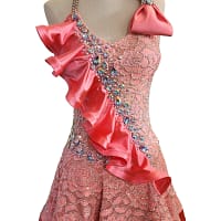 Rose Reverie skirt detail showing flared hem with satin edge finish