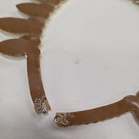 Large crystal ballroom necklace with oversized Crystal AB stones arranged in a bold statement design for professional competition dancing.