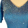 Cashay designer latin dress | Blue Fire Front Detail