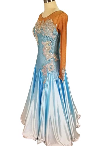 Cashay designer Ballroom dress | Bluesky Front Detail