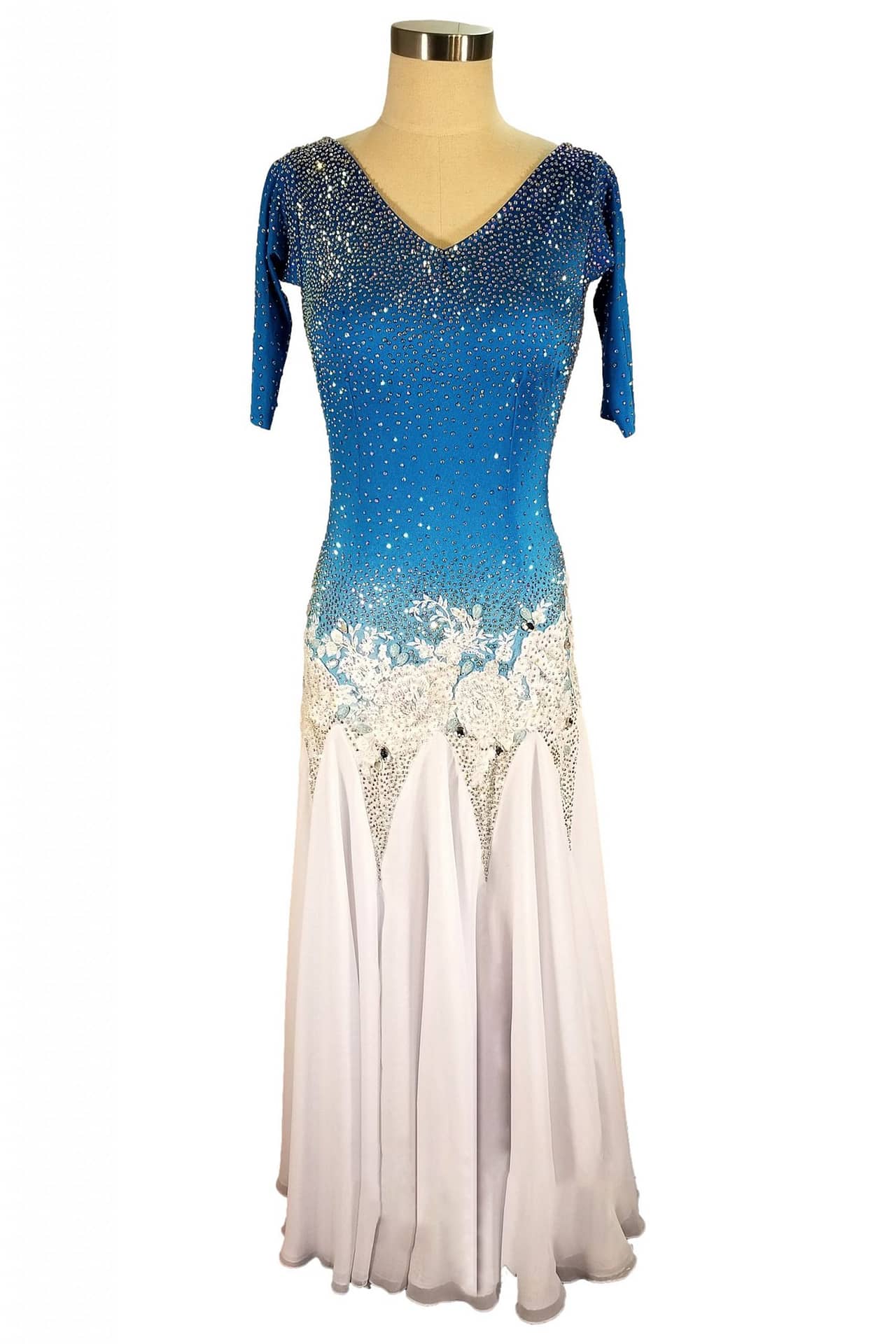 Cashay designer latin dress | Blue Fire Front